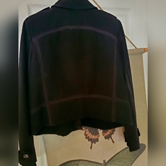 BCBG MaxAzria black wool military coat L - Picture 2 of 11